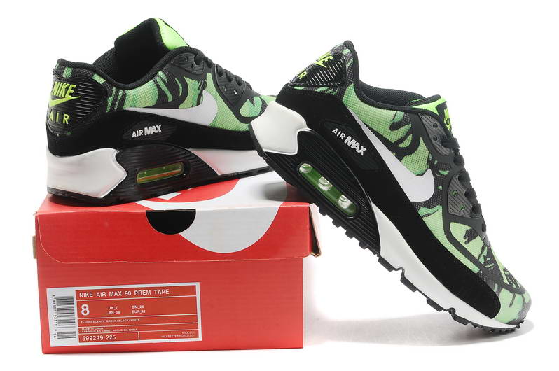 Nike Air Max 90 Chaussures Hommes pre TAPE fluorescence Noir Blanc (2)